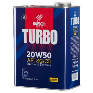 روغن موتور خودرو بنزینی بوش مدل توربو 20W50 SG/CD حجم 3/5 لیتر 102159159