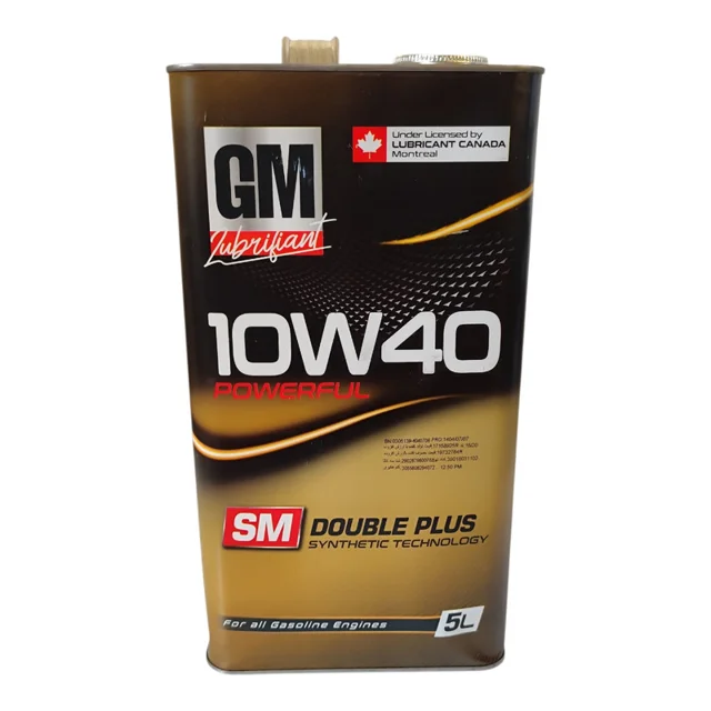 روغن موتور خودرو بنزینی جی ام لوبریفیانت مدل دابل پلاس SM 10W-40 حجم 5 لیتر 102157466