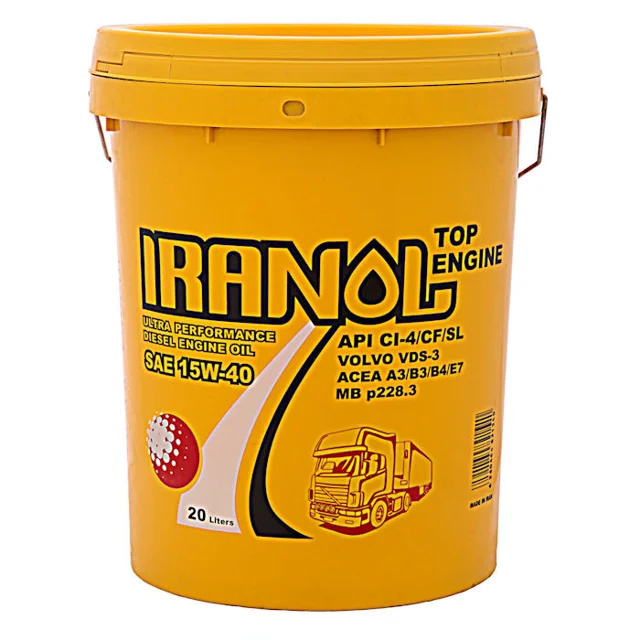 روغن موتور ایرانول مدل تاپ انجین 10w40 یورو 5 حجم 20 لیتر 101709924
