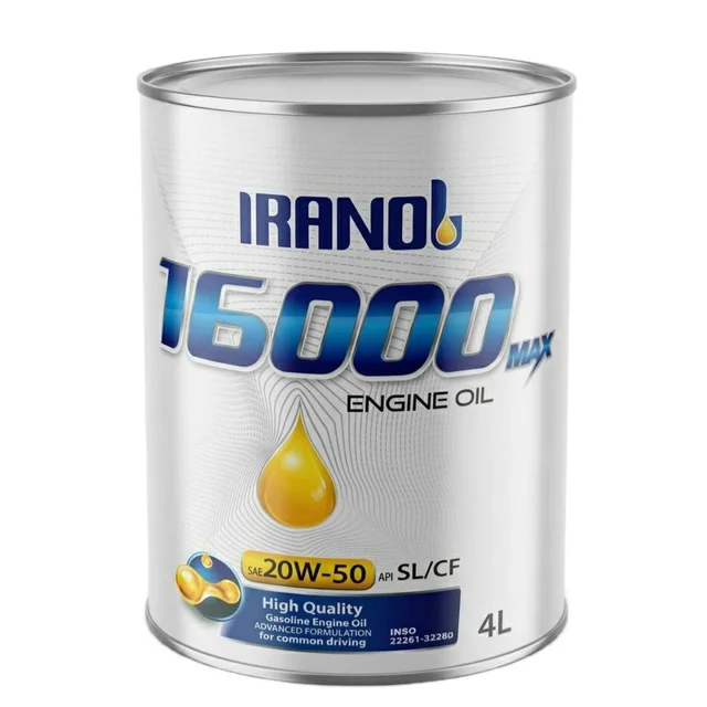 روغن موتور خودرو بنزینی، دیزلی ایرانول مدل ۱۶۰۰۰ SL/CF-4 20W-50 حجم 4 لیتر 101701846